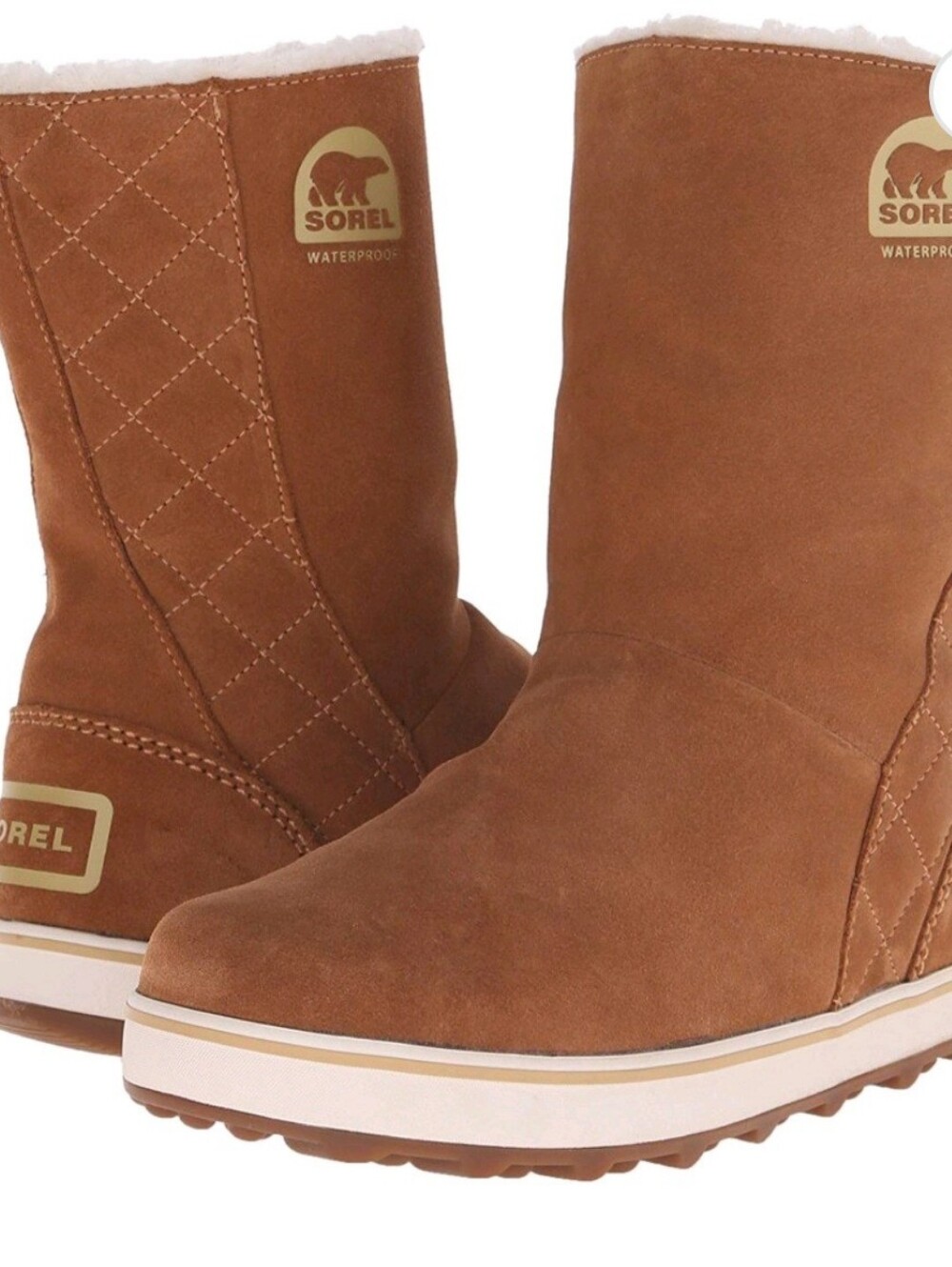 Sorel Glacy Brown Suede Waterproof Winter Snow Boots Women's Size 10